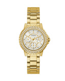  Shop Authentic Guess Crown Jewel Diamonds White Dial Gold Steel Strap Watch for Women - GW0410L2 - Luxxuri