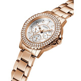  Shop Authentic Guess Crown Jewel Multifunction Diamonds White Dial Rose Gold Steel Strap Watch For Women - GW0410L3 - Luxxuri