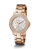 Shop Authentic Guess Crown Jewel Multifunction Diamonds White Dial Rose Gold Steel Strap Watch For Women - GW0410L3 - Luxxuri