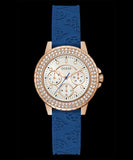  Shop Authentic Guess Crown Jewel Diamonds White Dial Blue Rubber Strap Watch for Women - GW0411L2 - Luxxuri