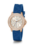  Shop Authentic Guess Crown Jewel Diamonds White Dial Blue Rubber Strap Watch for Women - GW0411L2 - Luxxuri