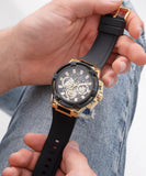  Shop Authentic Guess Force Analog Black Dial Black Leather Strap Watch For Men - W0674G6 - Luxxuri