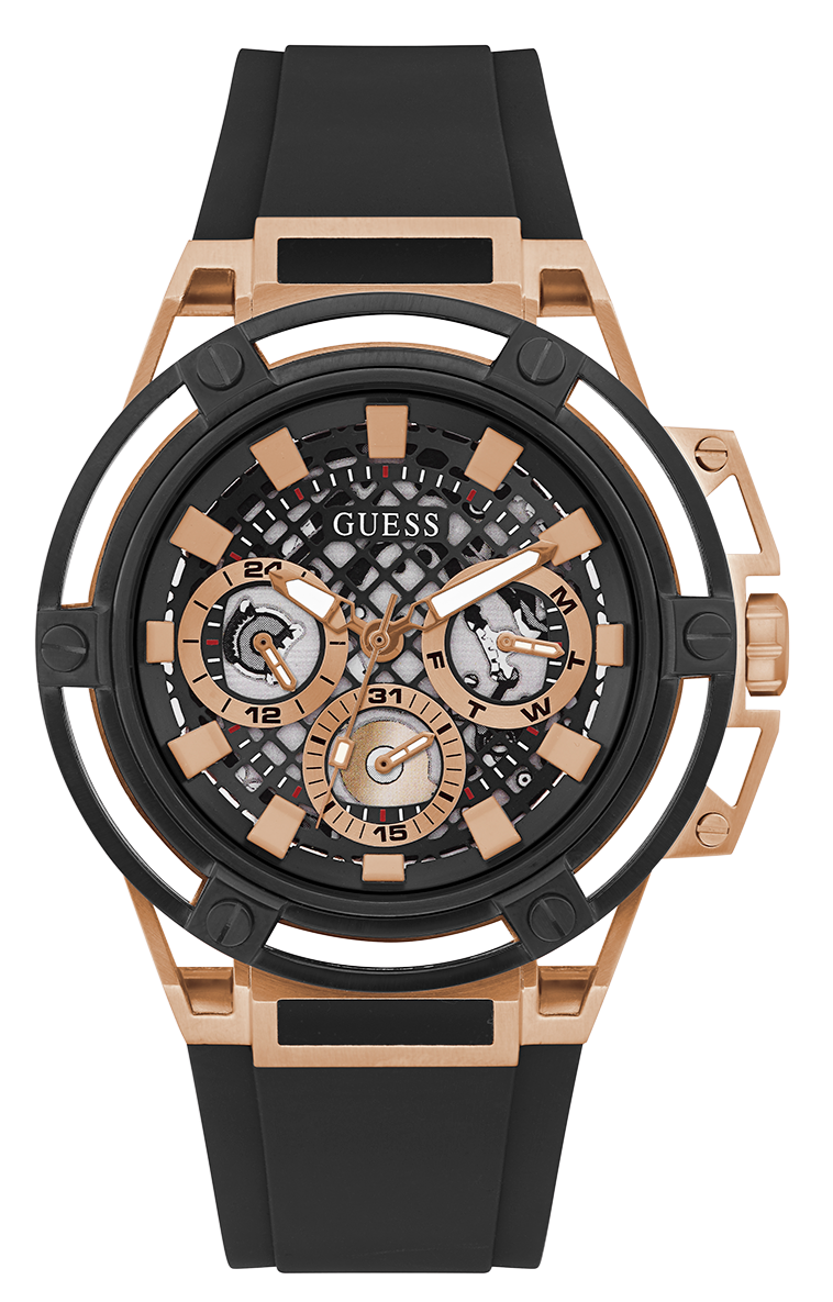  Shop Authentic Guess Matrix Multifunction Black Dial Black Rubber Strap Watch For Men - GW0423G5 - Luxxuri