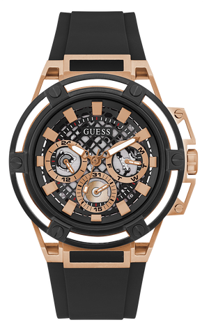  Shop Authentic Guess Matrix Multifunction Black Dial Black Rubber Strap Watch For Men - GW0423G5 - Luxxuri