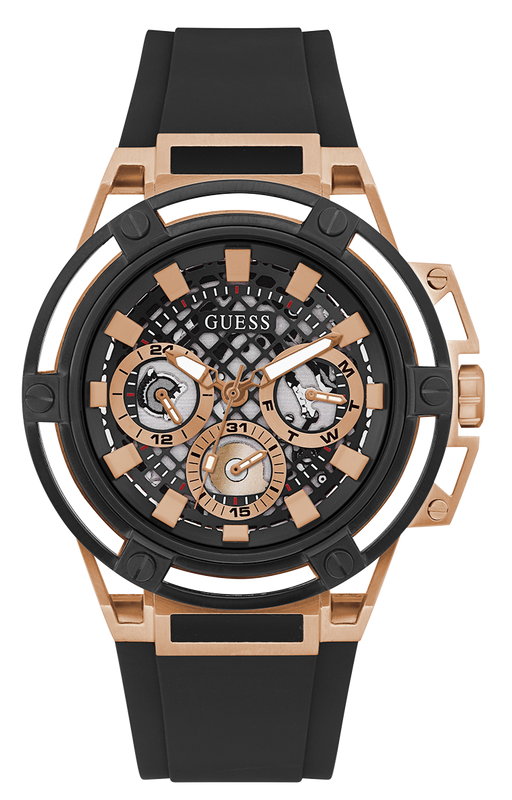  Shop Authentic Guess Matrix Multifunction Black Dial Black Rubber Strap Watch For Men - GW0423G5 - Luxxuri