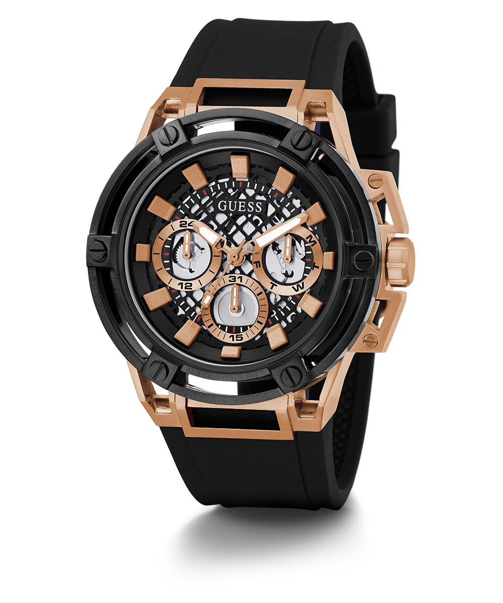  Shop Authentic Guess Matrix Multifunction Black Dial Black Rubber Strap Watch For Men - GW0423G5 - Luxxuri