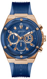  Shop Authentic Guess Poseidon Chronograph Blue Dial Blue Silicone Strap Watch For Men - GW0425G3 - Luxxuri