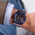  Shop Authentic Guess Poseidon Chronograph Blue Dial Blue Silicone Strap Watch For Men - GW0425G3 - Luxxuri