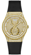  Shop Authentic Guess Princess Crystals Gold Dial Black Silicone Strap Watch For Women - GW0439L2 - Luxxuri
