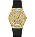  Shop Authentic Guess Princess Crystals Gold Dial Black Silicone Strap Watch For Women - GW0439L2 - Luxxuri