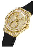  Shop Authentic Guess Princess Crystals Gold Dial Black Silicone Strap Watch For Women - GW0439L2 - Luxxuri