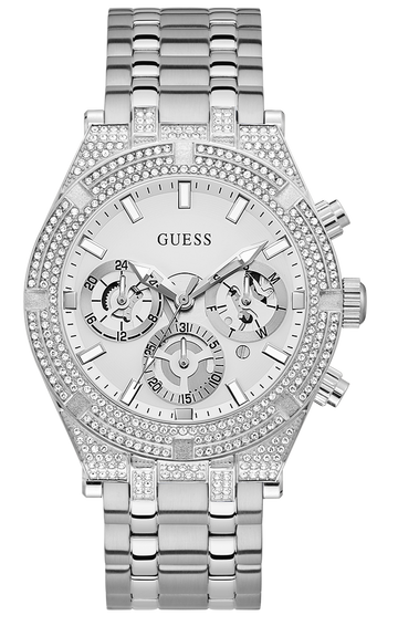  Shop Authentic Guess Multi Function Diamonds Silver Dial Silver Steel Strap Watch For Men - GW0455G1 - Luxxuri