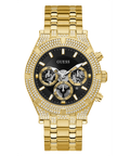  Shop Authentic Guess Multifunction Diamonds Black Dial Gold Steel Strap Watch for Men - GW0455G2 - Luxxuri