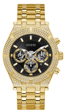  Shop Authentic Guess Multifunction Diamonds Black Dial Gold Steel Strap Watch for Men - GW0455G2 - Luxxuri