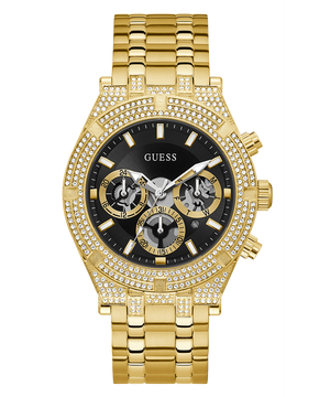  Shop Authentic Guess Multifunction Diamonds Black Dial Gold Steel Strap Watch for Men - GW0455G2 - Luxxuri