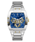 Guess Phoenix Multifunction Blue Dial Silver Steel Strap Watch For Men - GW0456G5
