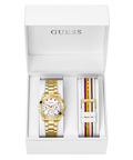  Shop Authentic Guess Exclusive Multi Color White Dial Gold Steel Strap Watch for Women - GW0457L1 - Luxxuri