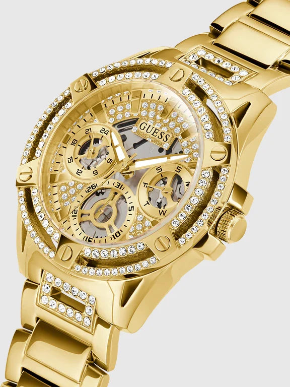  Shop Authentic Guess Queen Quartz Gold Dial Gold Steel Strap Watch For Women - GW0464L2 - Luxxuri