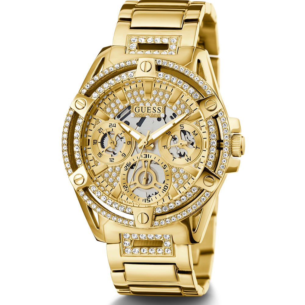  Shop Authentic Guess Queen Quartz Gold Dial Gold Steel Strap Watch For Women - GW0464L2 - Luxxuri