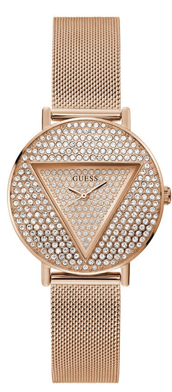  Shop Authentic Guess Iconic Diamonds Rose Gold Dial Rose Gold Mesh Bracelet Watch For Women - GW0477L3 - Luxxuri