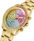  Shop Authentic Guess Confetti Chronograph Rainbow Dial Gold Steel Strap Watch For Women  - GW0483L4 - Luxxuri