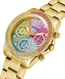  Shop Authentic Guess Confetti Chronograph Rainbow Dial Gold Steel Strap Watch For Women  - GW0483L4 - Luxxuri