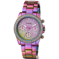 Guess Confetti Chronograph Crystals Multicolor Dial Purple Steel Strap Watch For Women - GW0483L5