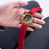  Shop Authentic Guess Solstice Diamonds Gold Dial Red Rubber Strap Watch for Women - GW0484L1 - Luxxuri