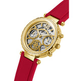  Shop Authentic Guess Solstice Diamonds Gold Dial Red Rubber Strap Watch for Women - GW0484L1 - Luxxuri