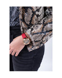  Shop Authentic Guess Solstice Diamonds Gold Dial Red Rubber Strap Watch for Women - GW0484L1 - Luxxuri
