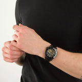  Shop Authentic Guess Axel Multifunction Black Dial Black Steel Strap Watch For Men - GW0488G3 - Luxxuri