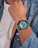  Shop Authentic Guess Empire Chronograph Quartz Sky Blue Dial Silver Steel Strap Watch For Men - GW0489G3 - Luxxuri