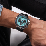  Shop Authentic Guess Empire Chronograph Quartz Sky Blue Dial Silver Steel Strap Watch For Men - GW0489G3 - Luxxuri