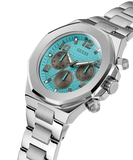  Shop Authentic Guess Empire Chronograph Quartz Sky Blue Dial Silver Steel Strap Watch For Men - GW0489G3 - Luxxuri