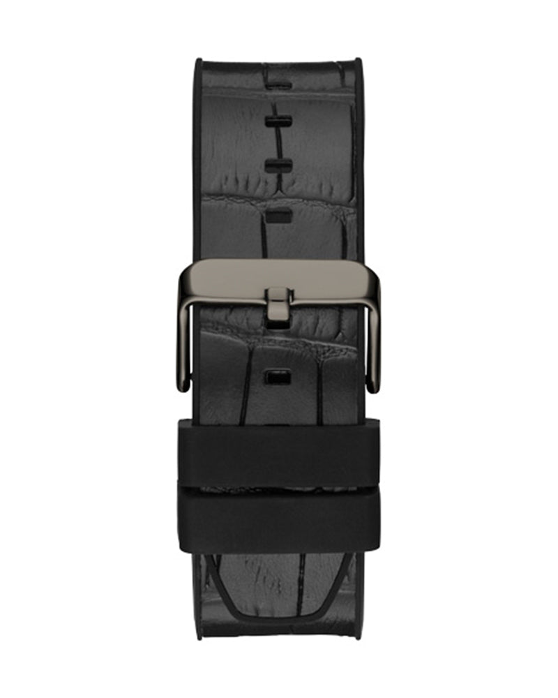 Guess Edge Chronograph Black Dial Black Leather Strap Watch For Men - GW0492G1