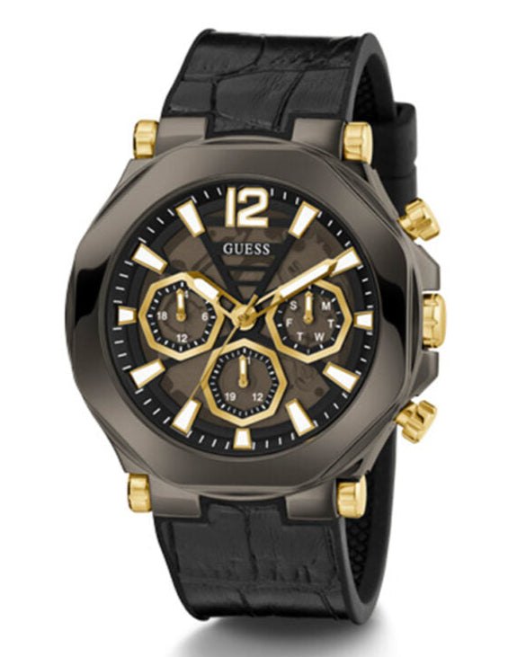  Shop Authentic Guess Edge Chronograph Black Dial Black Leather Strap Watch For Men - GW0492G1 - Luxxuri
