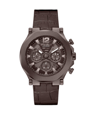  Shop Authentic Guess Edge Chronograph Brown Dial Brown Leather Strap Watch For Men - GW0492G2 - Luxxuri
