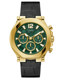  Shop Authentic Guess Edge Chronograph Green Dial Black Leather Strap Watch For Men - GW0492G3 - Luxxuri