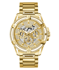 Guess Queen Quartz Gold Dial Gold Steel Strap Watch For Men - GW0497G2