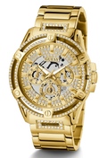 Guess Queen Quartz Gold Dial Gold Steel Strap Watch For Men - GW0497G2
