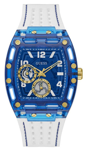  Shop Authentic Guess Phoenix Analog Blue Dial White Silicone Strap Watch For Men - GE0499G6 - Luxxuri