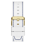 Guess Phoenix Multifunction Blue Dial White Rubber Strap Watch for Men - GW0499G6