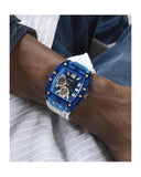  Shop Authentic Guess Phoenix Multifunction Blue Dial White Rubber Strap Watch for Men - GW0499G6 - Luxxuri