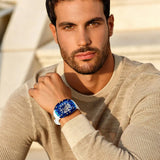  Shop Authentic Guess Phoenix Multifunction Blue Dial White Rubber Strap Watch for Men - GW0499G6 - Luxxuri