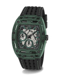 Guess Phoenix Analog Black Dial Black Silicone Strap Watch For Men- GW0499G7