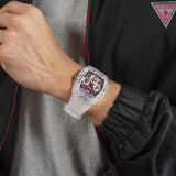  Shop Authentic Guess Phoenix Quartz Burgundy Dial Transparent Silicone Strap Watch For Men - GW0499G9 - Luxxuri