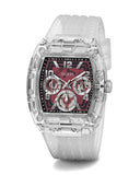  Shop Authentic Guess Phoenix Quartz Burgundy Dial Transparent Silicone Strap Watch For Men - GW0499G9 - Luxxuri