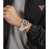  Shop Authentic Guess Phoenix Quartz Burgundy Dial Transparent Silicone Strap Watch For Men - GW0499G9 - Luxxuri