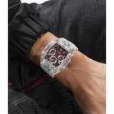  Shop Authentic Guess Phoenix Quartz Burgundy Dial Transparent Silicone Strap Watch For Men - GW0499G9 - Luxxuri