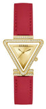  Shop Authentic Guess Fame Quartz Gold Dial Red Leather Strap Watch For Women - GW0504L2 - Luxxuri